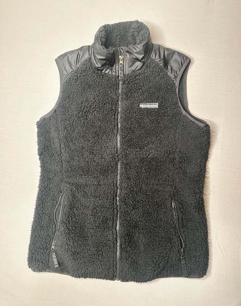 Columbia Women's Black Sherpa Fleece Boundless Trek Full Zip Vest Size L